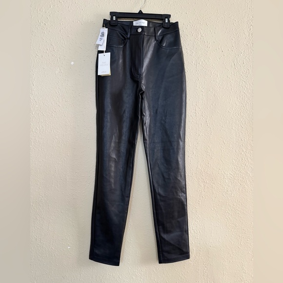 NWT | Wilfred x Aritzia | Melina Black Vegan Leather Pants - Size 2 - Picture 4 of 8